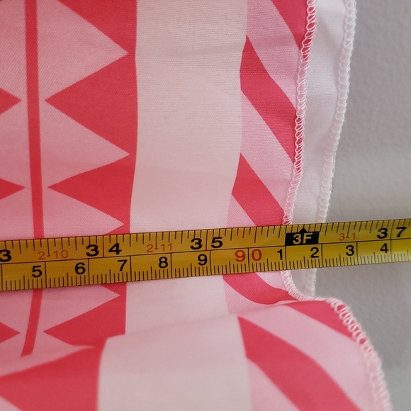 Sunday Up Dress Small Pink White Pattern Tiered Bell Sleeves Aztec Western Rodeo - Picture 9 of 15